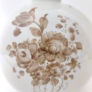 Vase en céramique ivoire et détails floraux marron par Rosenthal, Italie