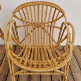 paire fauteuils rotin Coquille