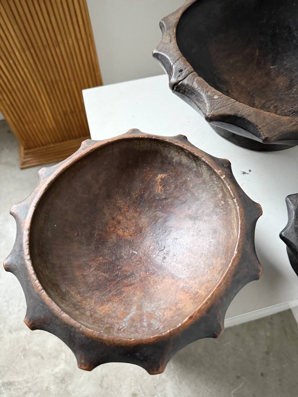Brutalist wooden dishes, Savoyard popular art.