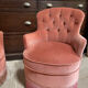 Pair of small powder pink toad armchairs