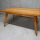 Dining table in blond oak compass feet 1950
