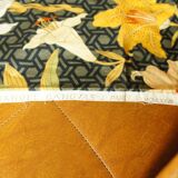 Italian armchair imitation leather camel & its cushion 1960