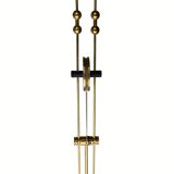 Patinated brass diabolo counterweight pendant lamp by SIsche, Germany