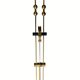 Patinated brass diabolo counterweight pendant lamp by SIsche, Germany