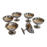 Set of 6 large ice cream cups, in 18/10 stainless steel (ref 17)