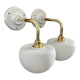 Set of two electrified white opaline wall lamps to nine