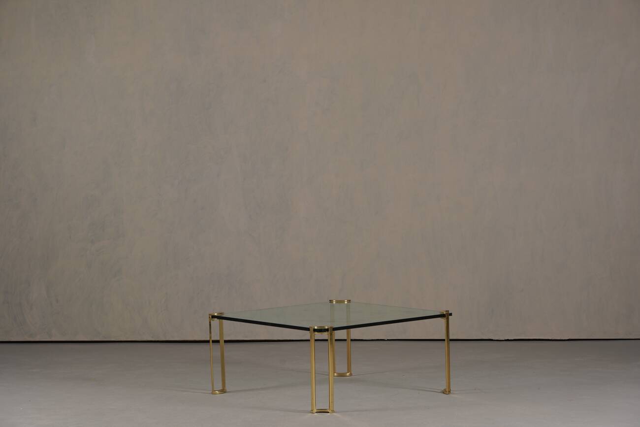 Vintage bronze and glass large coffee table by Peter Ghyczy, Germany 1970s