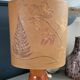 Table lamp with wooden base - dried flowers shade - Ref 1004
