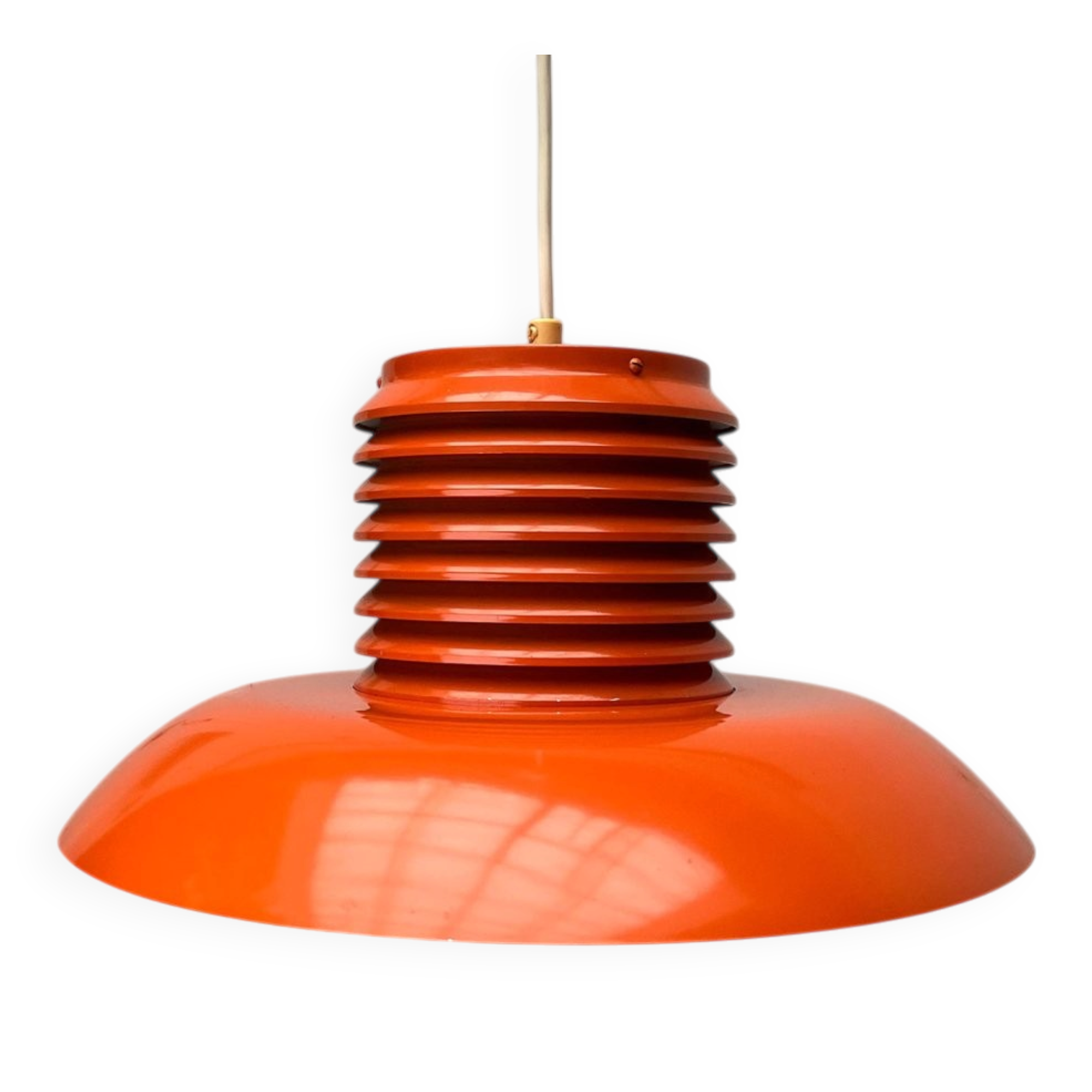 Mid-Century Modern German Space Age Orange Pendant Lamp, 1960s