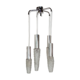 Waterfall chandelier space age 5 branches with tulips chiseled in glass 1960
