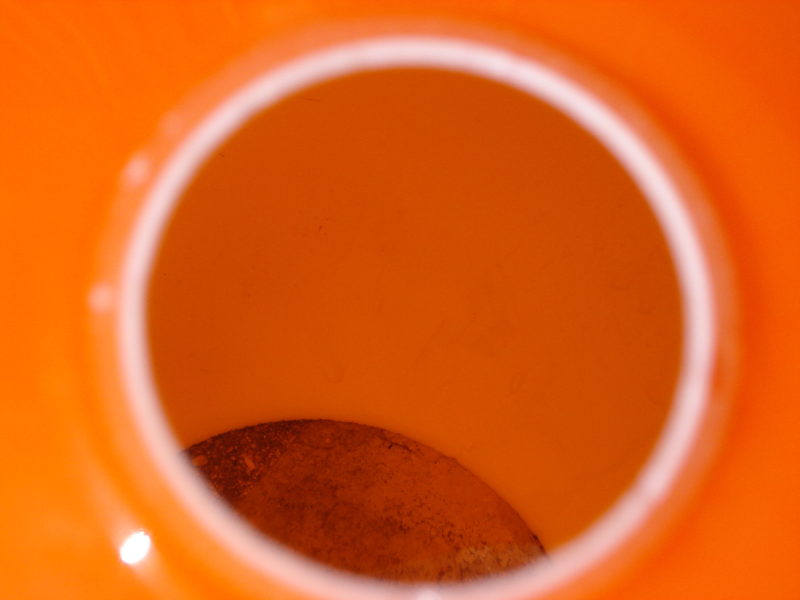 Orange glass globe, 1970