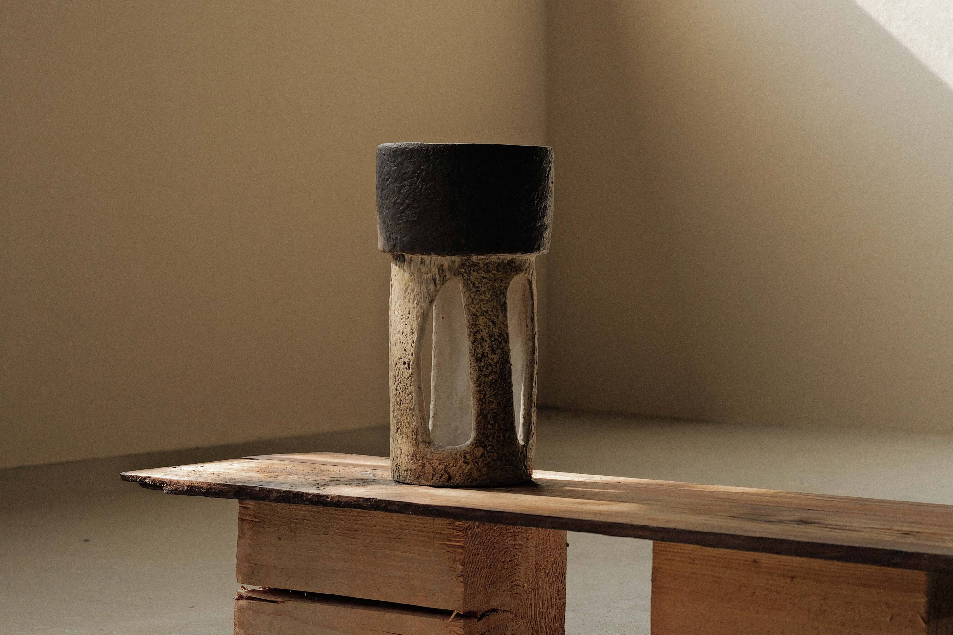 Large sculptural glazed ceramic planter, circa 1970