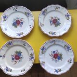 4 Digoin Sarreguemines “Agreste” flower pattern dinner plates