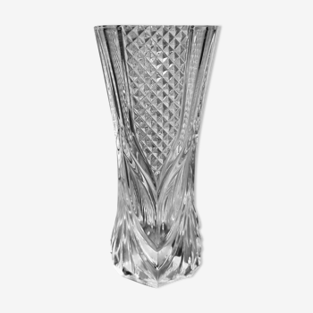 Carved crystal vase