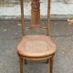 Art Deco lyre chair in solid caned wood