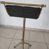 Tabouret en cuir capitonné laiton