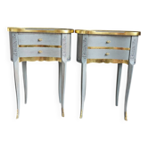 Louis XV style bedside table in marquetry