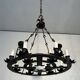 Wrought Iron Chandelier, 12 Lights, Gothic Style, French Work, circa 1