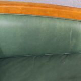 Fauteuils en cuir vert vintage des années 1970