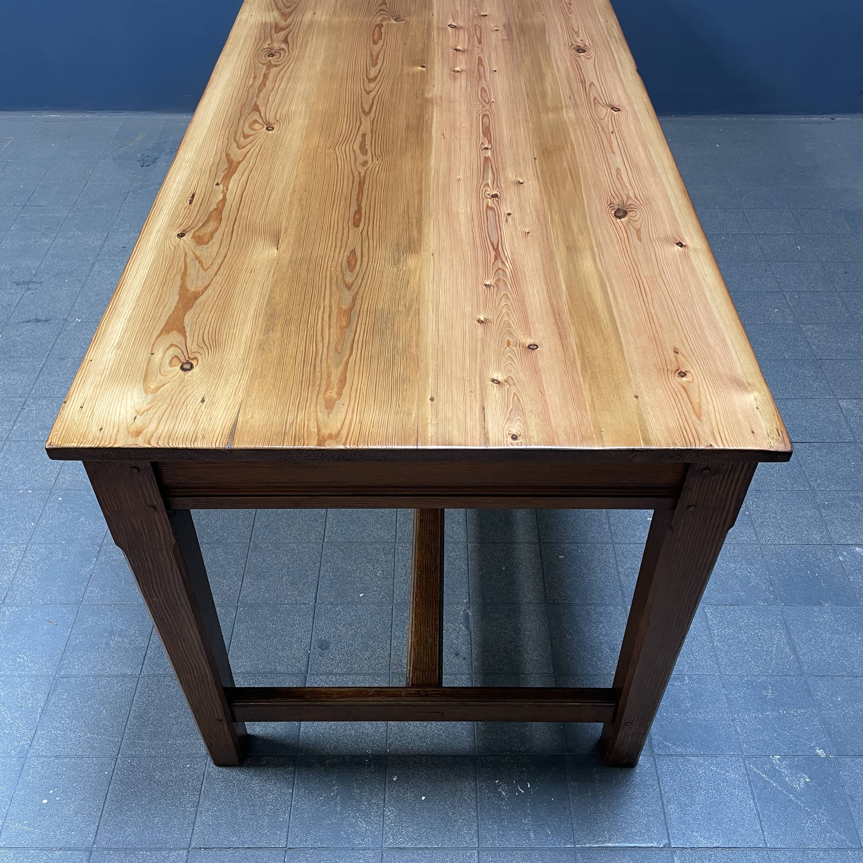 Large antique drapery fabric table