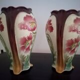 2 barbotines vases Art Nouveau