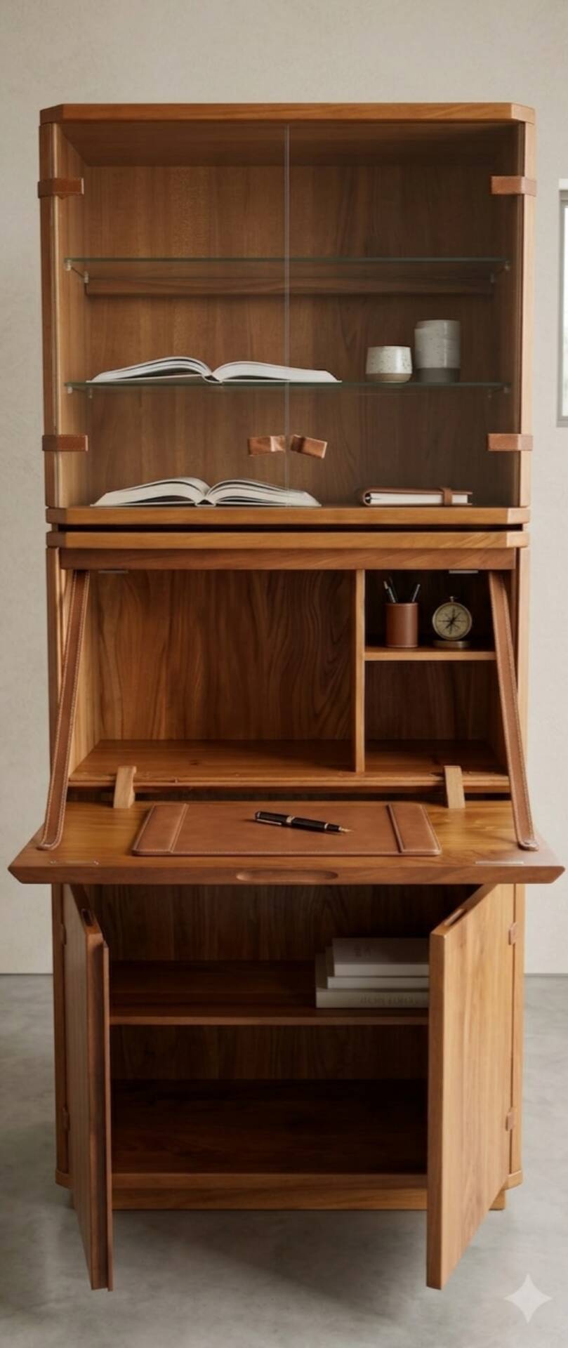 Gorgoni solid elm secretary-display-bar for Roche Bobois