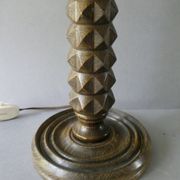 Lampe en bois tourné, style Charles Dudouyt, vers 1950