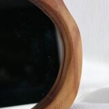 Vintage mahogany wood mirror handmade pear shape