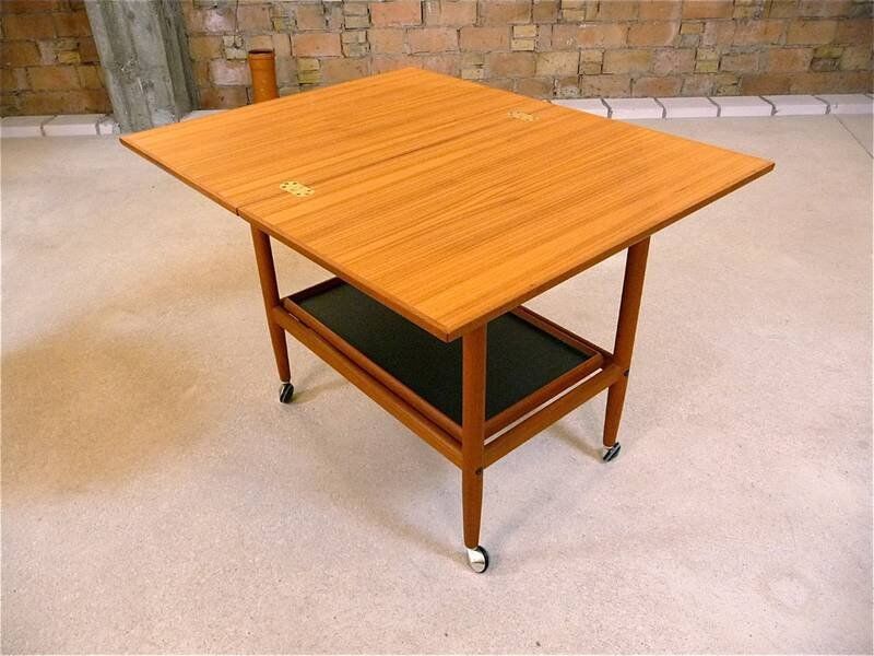 Danish folding table top serving trolley in teak from Arrebo Møbler, 1960s