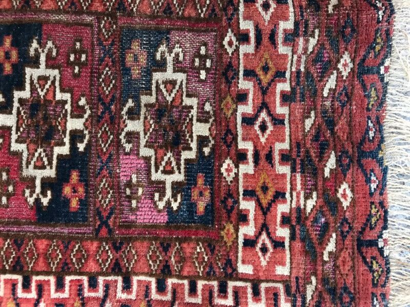 Saddle Tekke Bokhara rug old handmade 64 X 107 CM