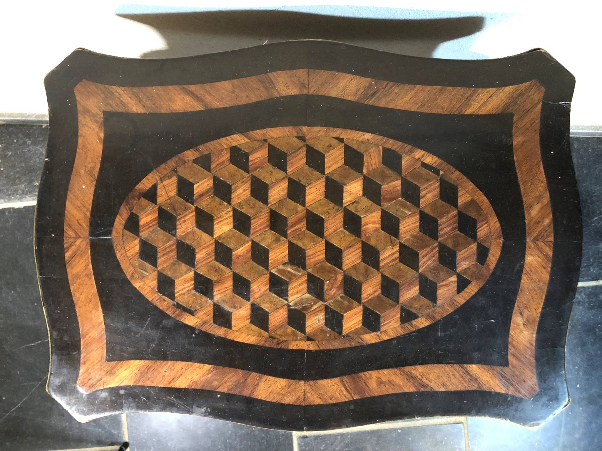 Dressing table / Worker in mercury glass marquetry and bronze fittings