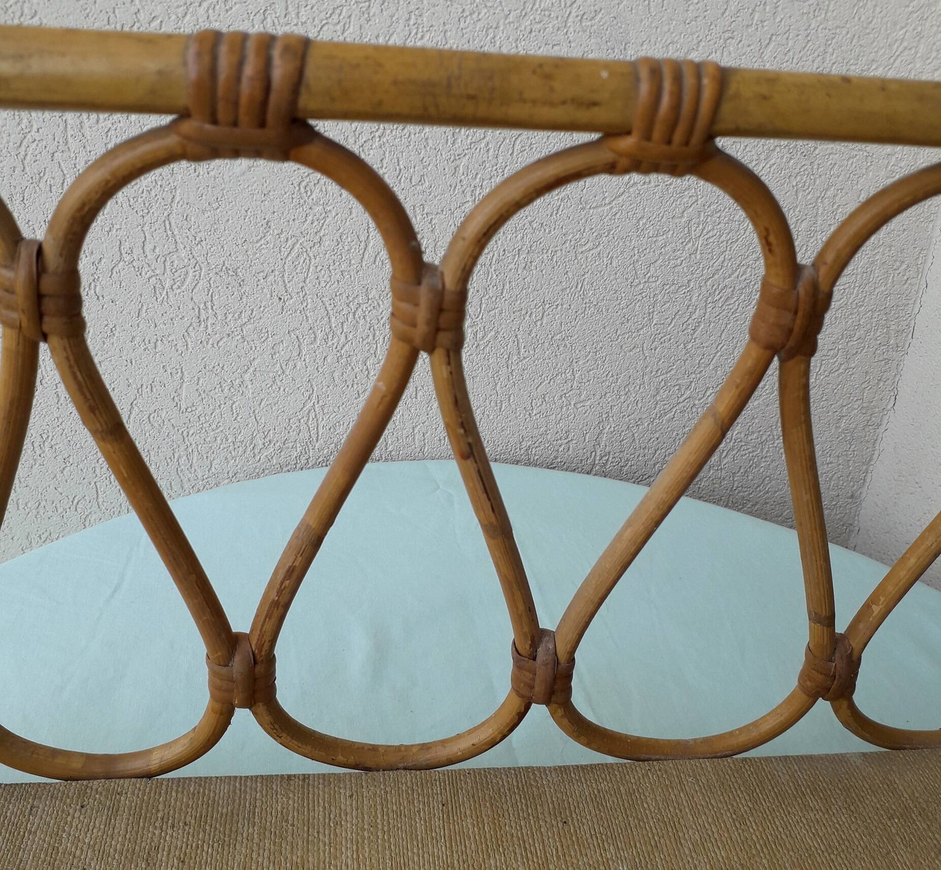 Rattan wall shelf
