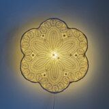 Textile Plafond /ceiling lamp, swedish modern, crochet, Flower shaped, 1940
