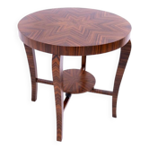 Table basse ronde Art Déco, Pologne, milieu du XXe siècle. après rénovation.