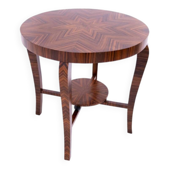 Round Art Deco coffee table, Poland, mid 20th century. after renovation.