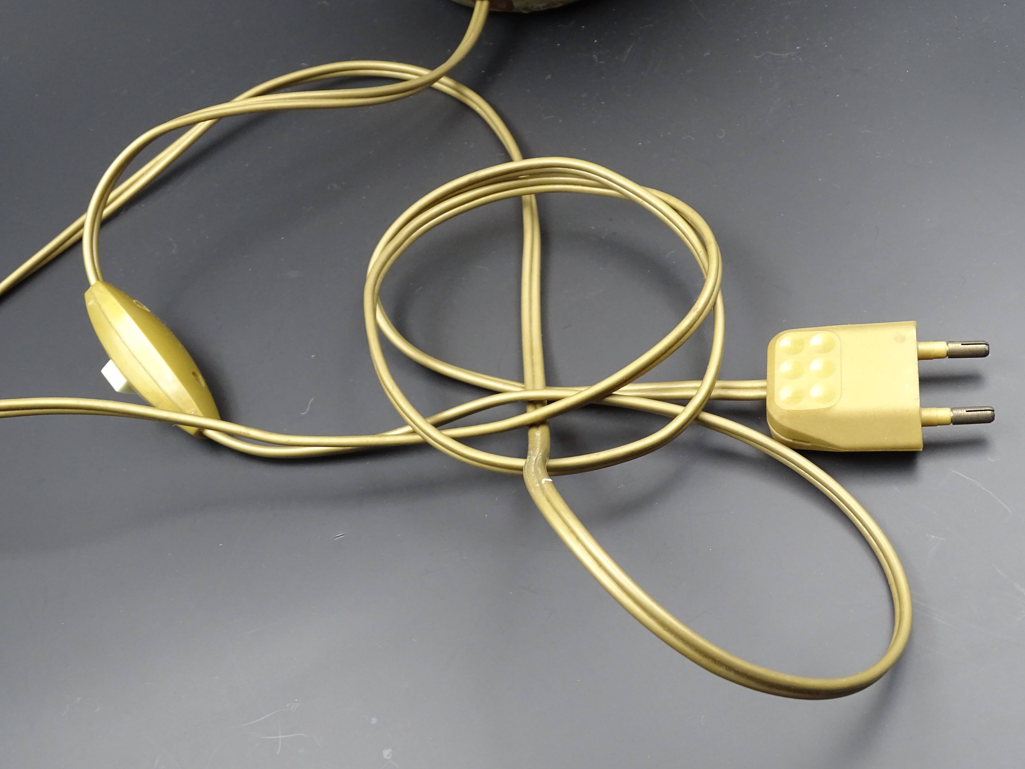 Pair of bedside lamps in stoneware and wool lampshades - Vintage around 1970