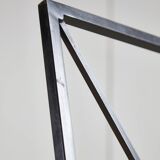 Italian Postmodern Black Leather Dining Chair with "X" Shape, 1980s