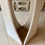 Oblong travertine dining table