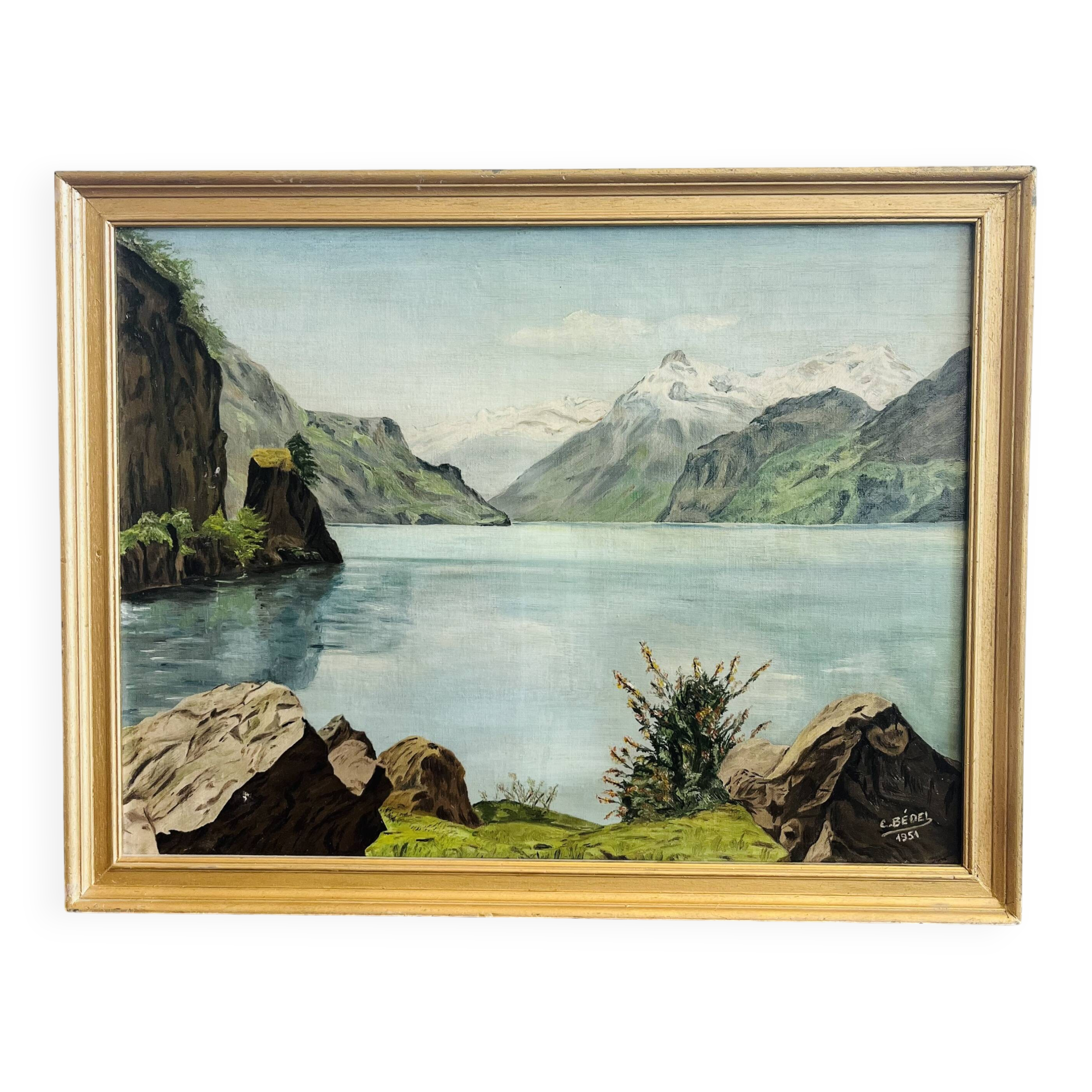 Oil painting on canvas by Christine Durif-Bédel (1876-1962)