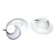 SARREGUEMINES Set of 2 plain molded opaque earthenware cups 1900