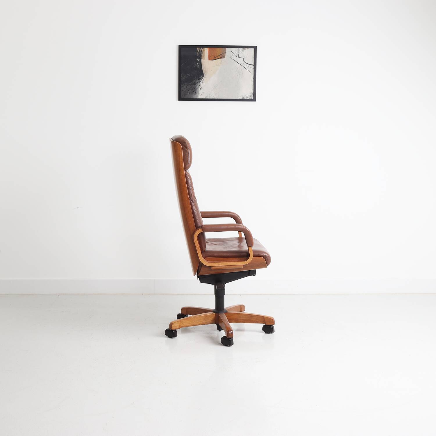 Fauteuil de bureau vintage en cuir