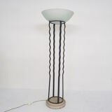 Italian floor light in iron, stone and glass