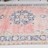 Navy blue vintage rug 317x220cm