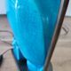 Turquoise cracked earthenware owl lamp