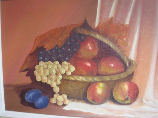 painting on canva, fruits