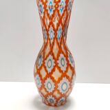 Rare Orange Murano Glass Vase by Ercole Barovier model "Rotellati", Italy