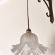 Pendant light with old glass tulip