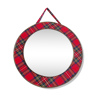 Miroir rond dans le modèle de plaid, miroir de mur à damier milieu du siècle