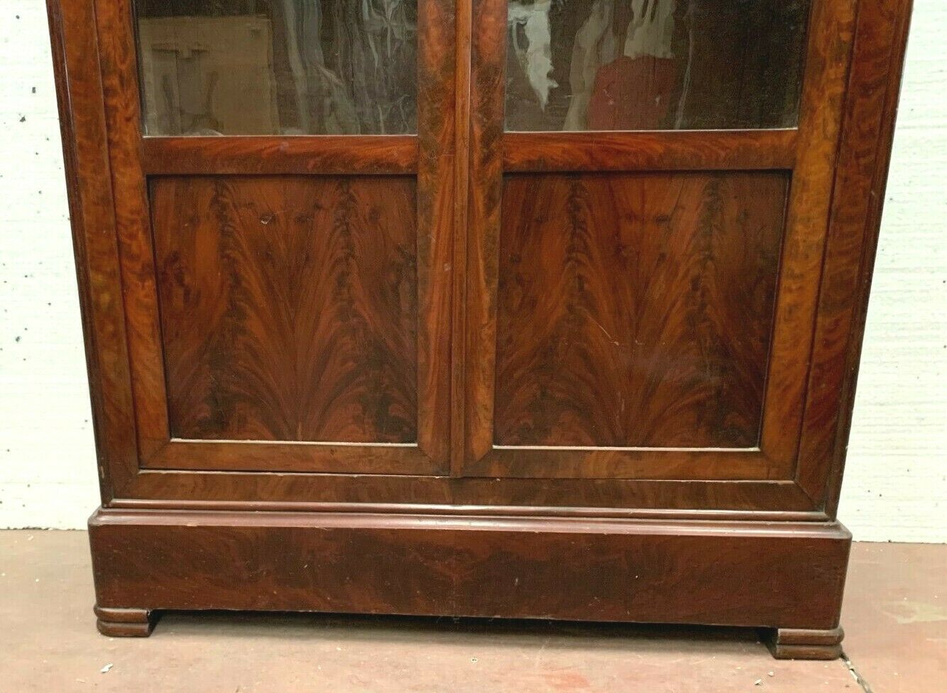 Louis Philippe vintage window in mahogany two 19th century glass doors