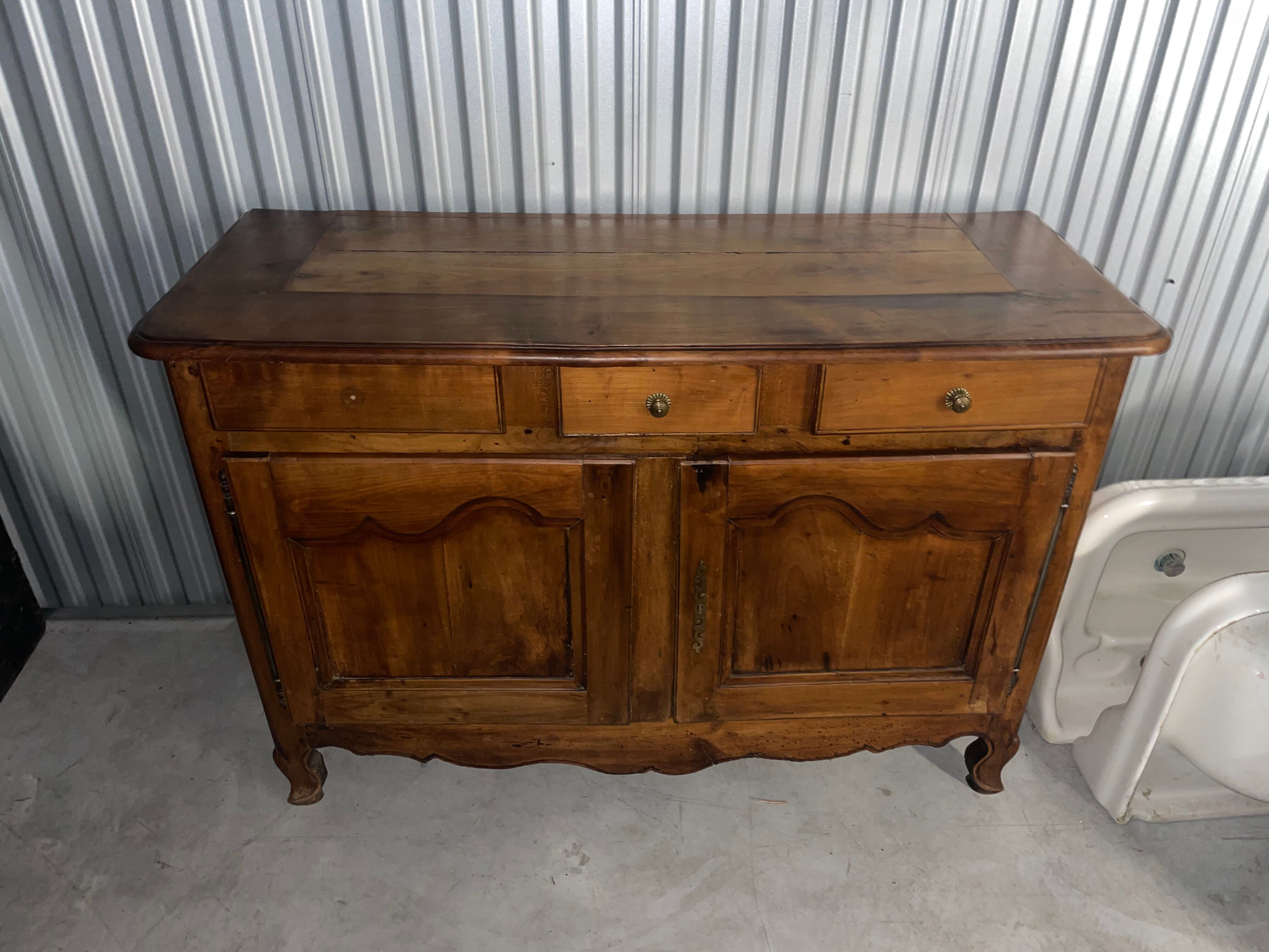 Antique walnut sideboard in rustic modern style